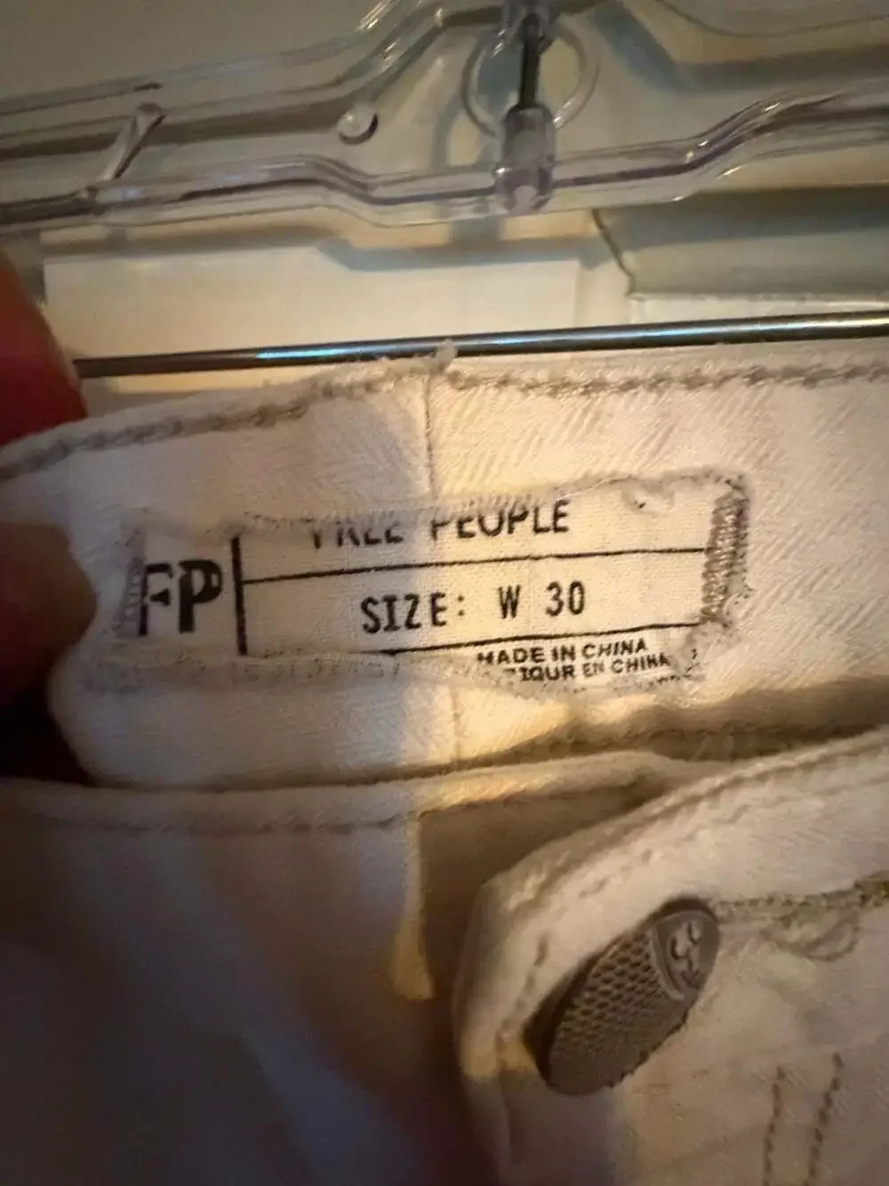 Free People White Denim Jeans Size W30